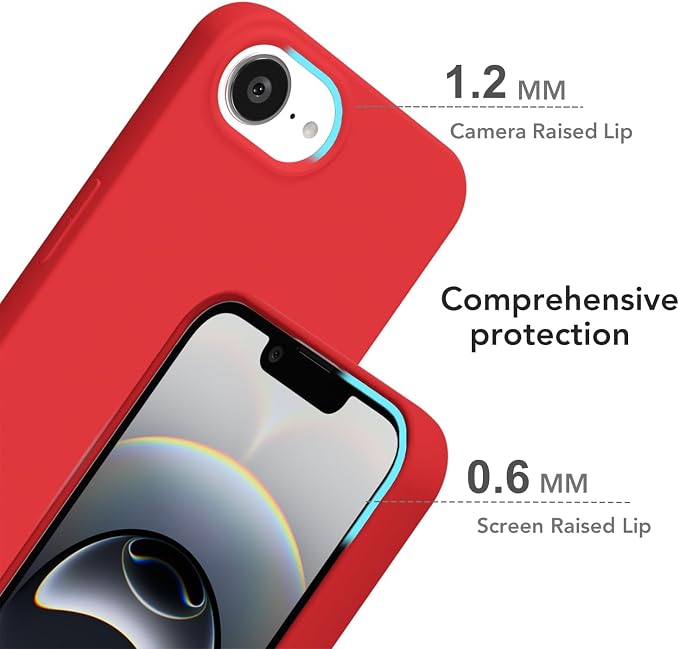 for iPhone 17e 16e Case Silicone Compatible with Magsafe Case, Ultra Slim Thin Magnetic Phone Cases Mag Safe, Cute Soft Rubber Gel TPU Matte Plain Wireless Charging Cover for Women, Red
