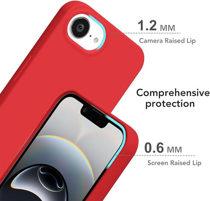 for iPhone 17e 16e Case Silicone Compatible with Magsafe Case, Ultra Slim Thin Magnetic Phone Cases Mag Safe, Cute Soft Rubber Gel TPU Matte Plain Wireless Charging Cover for Women, Red