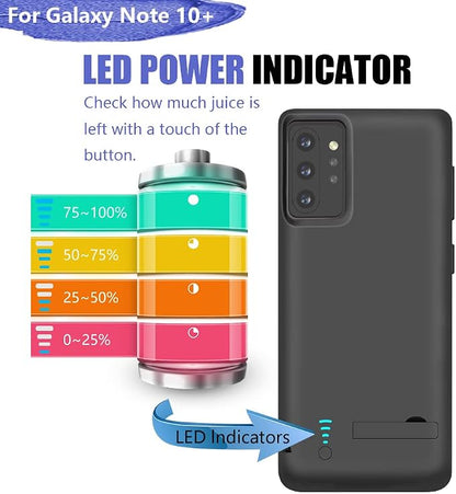 Battery Case for Samsung Galaxy Note 10+ Plus 5G, 6000mAh Rechargeable Extended Battery Charging Case, External Battery Charger Case, Add 100% Extra Juice