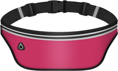 UltraSlim Fanny Packs for Women Men Slim Running Belt Waist Pack Runners Bag Waterproof Money Belt (Pink)