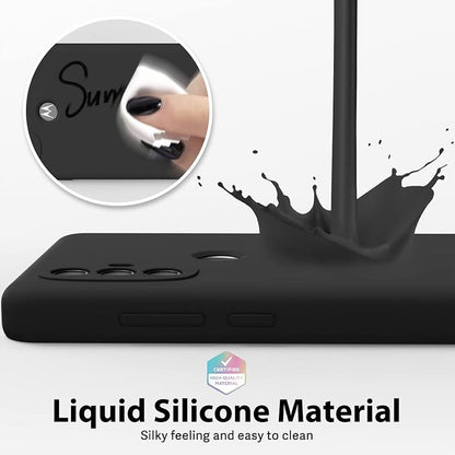 oakxco for Motorola Moto G Power 2022 Phone Case/Moto G Play 2023 Phone Case Liquid Silicone, Thin Slim Soft Rubber Gel TPU Plain Simple Cover for Women, Matte Solid Color,Black