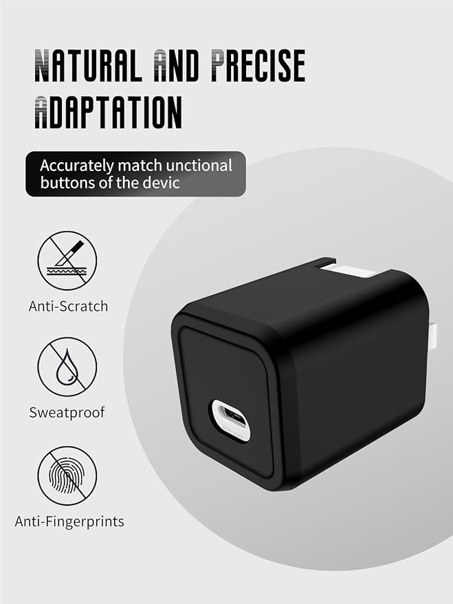 Case for Mophie 45W 1-Port USB-C Charger, Kids-Friendly Soft Silicone Protective Cover, Shockproof, Waterproof (Black)