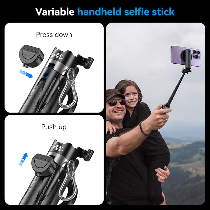 Magnetic Tripod for iPhone with Remote Control,4-in-1 Portable Selfie Stick with Extendable Stand,Phone Travel Tripod for Phone 17 16 15 14 13 12 Pro Max Mini