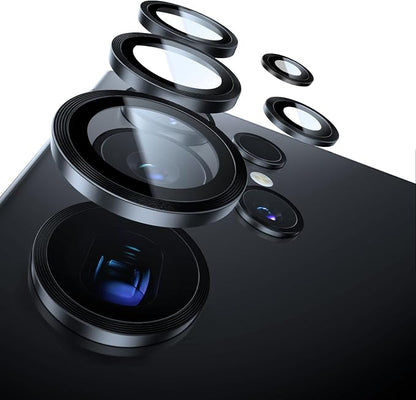 UltraGlass Unbreak Top 9H+ Glass for Samsung Galaxy S25 Ultra Camera Lens Protector (Military Grade Shatterproof & Longest Durable) Samsung S25 Ultra Camera Lens Protector, Titanium Black