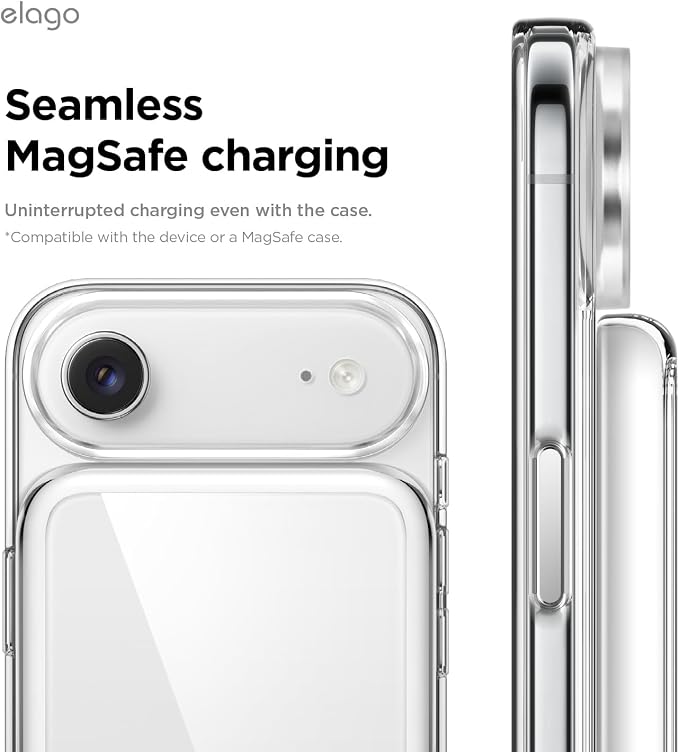 elago Hybrid Clear Case Compatible with MagSafe Battery Pack for iPhone Air - PC + TPU Hybrid Technology, Anti-Yellowing, Crystal Clear, Shockproof Cover, Protective Case (Transparent)