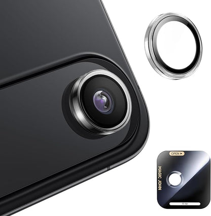 MAGIC JOHN for iPhone Air Camera Lens Protector [Alignment Kit&1:1 Invisible Fit] 9H Aerospace Tempered Glass, Ultra HD, Metal Individual Ring，Case Friendly, Set of 2,Clear