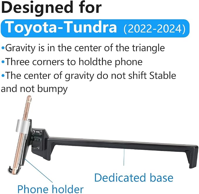 Car Phone Holder for Toyota Tundra 2022-2026 and Toyota Sequoia 2023-2026 [only for 14 inch Touch Screen ]Auto Interior Accessories Best Cell Phones Mount Cellphone Mobile Cradle Charging Stand