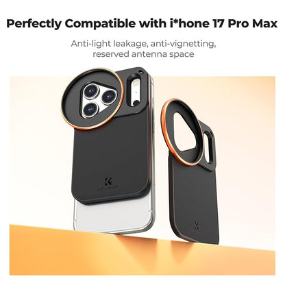 K&F CONCEPT Double-Sided Magnetic Lens Filter Mount Adapter, Compatible with iPhone 17 Pro Max and 58mm Threaded Filters, iPhone Filter Mount (Filter Not Included)