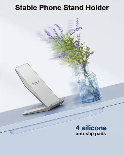 NANAMI Fast Wireless Charger, Charging Stand[with 20W PD Adapter] 7.5W Compatible with iPhone 17/17 Air/16/15/14/13/12, 10W for Samsung Galaxy S26/S26+/S26 Ultra/S25/S25 Ultra/S24/S23/S22/S21/S20