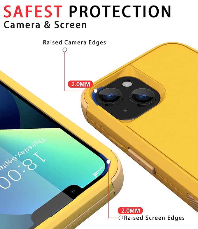 Diverbox for iPhone 13 Case [Shockproof] [Dropproof] [Dust-Proof],Heavy Duty Protection Phone Case Cover for Apple iPhone 13 (Yellow)