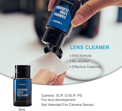 VSGO Professional Lens Cleaning Kit (DKL-15D) - Includes Lens Pen, Air Blower & Cleaning Fluid - Portable Dust Removal for Camera Lenses, Filters, Cell Phones and Electronics