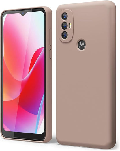 oakxco for Motorola Moto G Power 2022 Phone Case/Moto G Play 2023 Phone Case Liquid Silicone, Thin Slim Soft Rubber Gel TPU Plain Simple Cover for Women Girl Cute, Matte Solid Color,Brown Khaki Nude