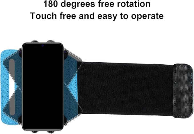 Diyeeni Phone Wristband Holder, 360 Degree Rotatable Cellphone Wrist Phone Holder, Arm Band Cell Case, for 13 Pro, for S22, for, for Hiking Biking Running(Blue)
