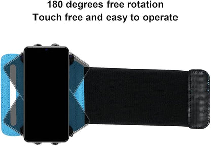 Diyeeni Phone Wristband Holder, 360 Degree Rotatable Cellphone Wrist Phone Holder, Arm Band Cell Case, for 13 Pro, for S22, for, for Hiking Biking Running(Blue)