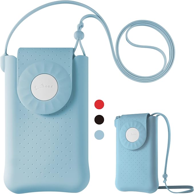 Bone Crossbody Phone Bubble Bag 1, Cell Phone Purse with Shock-Absorbing Design & Magnetic Closure, Adjustable Silicone Shoulder Lanyard Strap (Morandi Blue)