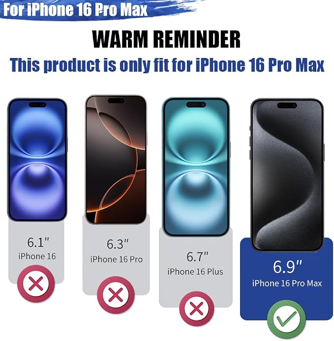 Battery Case for iPhone 16 Pro Max, 6000mAh Rechargeable Extended Battery Charging/Charger Case, Add 100% Extra Juice (6.9 Inches) Black