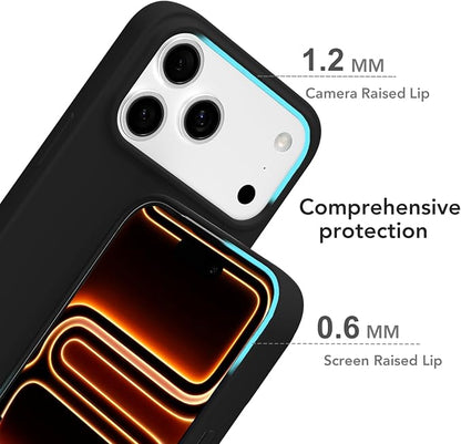for iPhone 17 Pro Max Case Silicone Compatible with Magsafe Case, Ultra Slim Thin Magnetic Phone Cases Mag Safe, Cute Soft Rubber Gel TPU Matte Plain Wireless Charging Cover for Women, Black