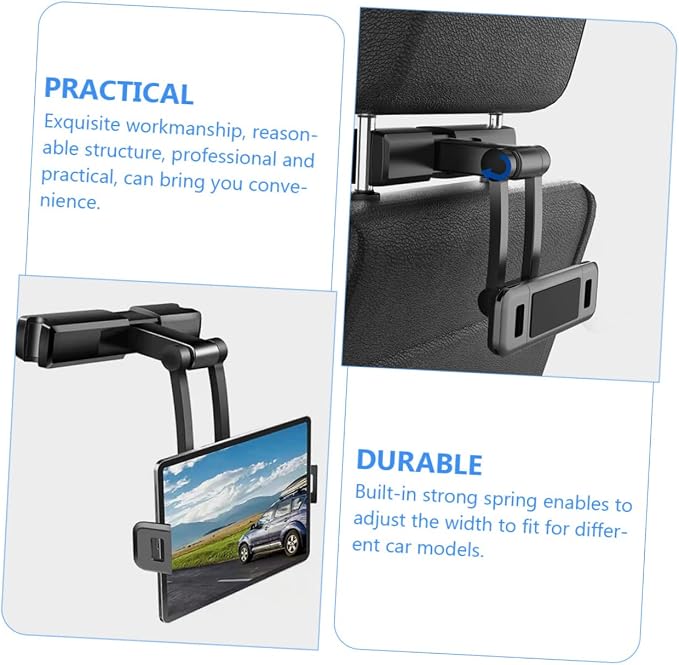 Homoyoyo Tablet Holder for Car Headrest Phone Mount for Backseat Compatible Devices Stable and Secure Design Protective Hooks for Family Travel