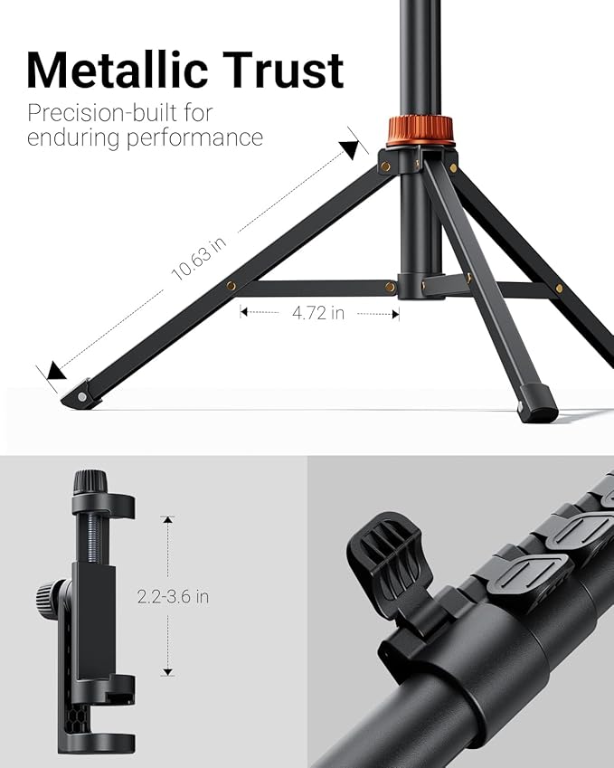 66" Phone Tripod, Tripod for iPhone with Remote & Phone Stand, Extendable Cell Phone Tripod for Video Recording, Ultimate Tripod & Monopod Accessories for iPhone/Android, Clamp Mount
