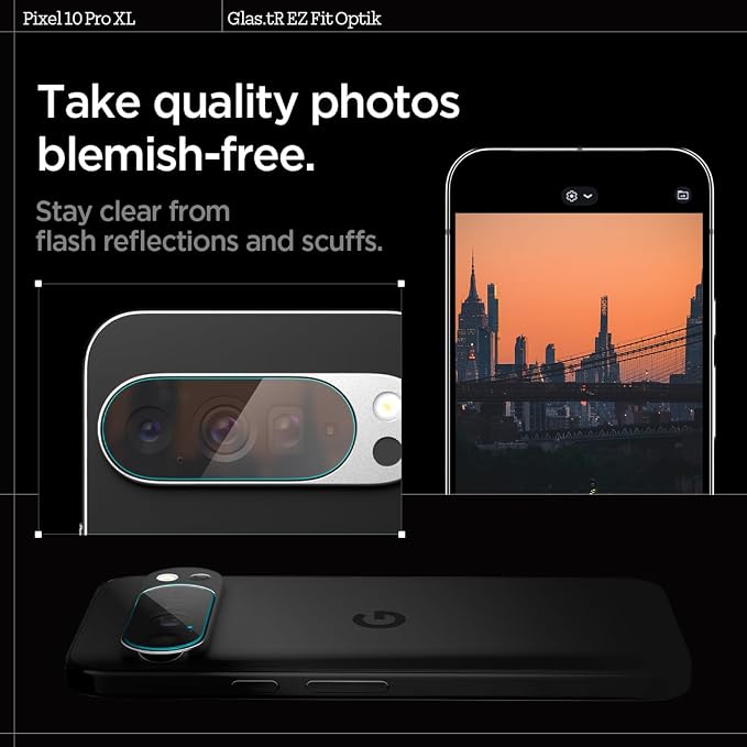 Spigen Camera Lens Screen Protector [Glas.tR EZ Fit Optik] Designed for Pixel 10 Pro XL [Case Friendly] - 2 Pack