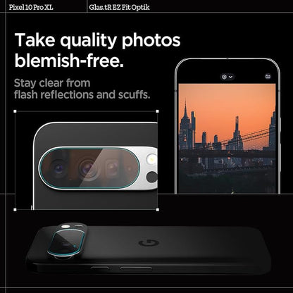 Spigen Camera Lens Screen Protector [Glas.tR EZ Fit Optik] Designed for Pixel 10 Pro XL [Case Friendly] - 2 Pack
