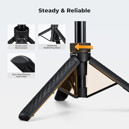 K&F CONCEPT 25.6'' Mini Selfie Stick Tripod Stand, 5 Levels 360° Ball Head Pocket Tripod with Cold Shoe, Small Tripod Compatible with DJI Osmo Pocket 3 Action 5 Pro GoPro Hero13 Smartphone.