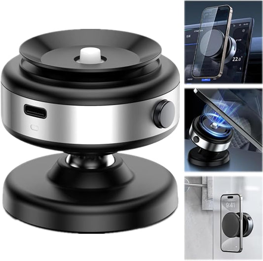 2024 New Electric Vacuum Magnetic Suction Car Phone Mount 360 Degree Rotating Rotatable Car Phone Holder,Compatible with 4.7-inch Above Smartphones