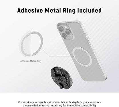 Neewer Magnetic Phone Tripod Mount with Action Camera Adapter, Cold Shoe with Anti Off Pin, 1/4" Thread Compatible with MagSafe iPhone 16 15 14 13 12 Series DJI Quick Release Adapter Mount, PA070