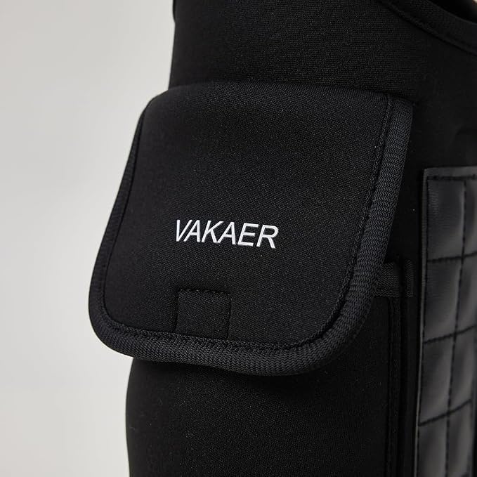 VAKAER Magnetic Gym Bag, Water Bottle Carrier Holder with Phone Pocket & Adjustable Strap,10 Ultra-Strong Magnets Stick to Fitness equipment, Workout Accessories Pouch for Women & Men, Black