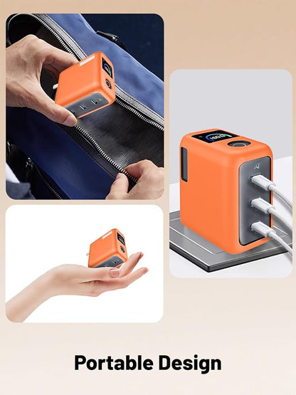 Silicone Protective Case for Anker Prime 160W USB-C Charger , Full-Body Protective Cover with Precise Cutouts, Shockproof Dustproof Charging Block Protector Sleeve & Scratch-Resistant Sleeve (Orange)