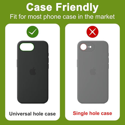 2-Pack Shatterproof Camera Lens Protector for iPhone 16e |AR Tempered Glass Strong Adsorption Metal Camera Cover Screen(Black)