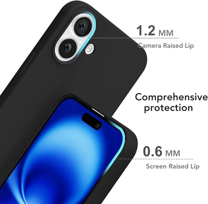 for iPhone 16 Case Silicone Compatible with Magsafe Case, Ultra Slim Thin Magnetic Phone Cases Mag Safe, Cute Soft Rubber Gel TPU Matte Plain Wireless Charging Cover for Women, Black