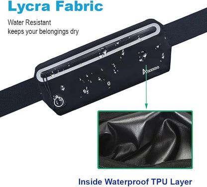 Slim Running Belt Fanny Pack Women Men,Runners Phone Holder Waist Bag,Run Pouch Waist Belt for Workout Jogging,Travel Money Belt Running Gear Accessories.