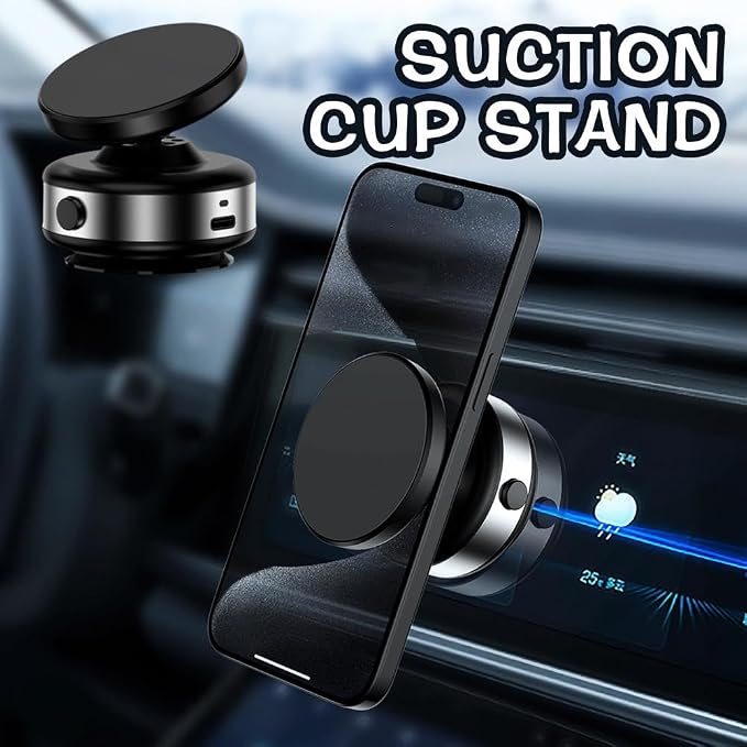 2024 New Electric Vacuum Magnetic Suction Car Phone Mount 360 Degree Rotating Rotatable Car Phone Holder,Compatible with 4.7-inch Above Smartphones