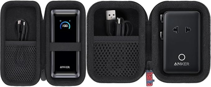 khanka Case for Anker Prime Power Bank + Anker A9215 USB Plug 5-Port Power Adapter
