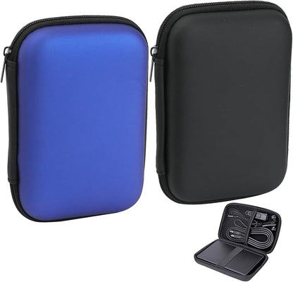 Zoyiancy 2Pcs Power Bank Case, Travel Storage Bag for Cables Earbuds | Eva Hard Shell, Built-In Mesh Pocket Holds Cables Earbud, Fixed Elastic Strap Locks Power Bank Tight, Travel Outdoor Use