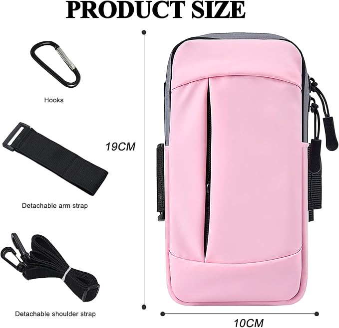 Phone Holder for Running Armband, Small Purses for Women Crossbody Bag Men Kids, iPhone 11 12 13 14 15 16e 16 17 Pro Max Xs Xr X Mini Galaxy Ultra Plus,3 in 1 Phone Sports Armband Sleeve Gym