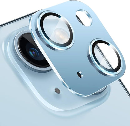 Compatible with iPhone 14 and iPhone 14 Plus Camera Lens Protector, Anti-Scratch Tempered Glass Camera Screen Protector Shockproof Full Protective Camera Cover Case Friendly Lens Cover-Sierra Blue