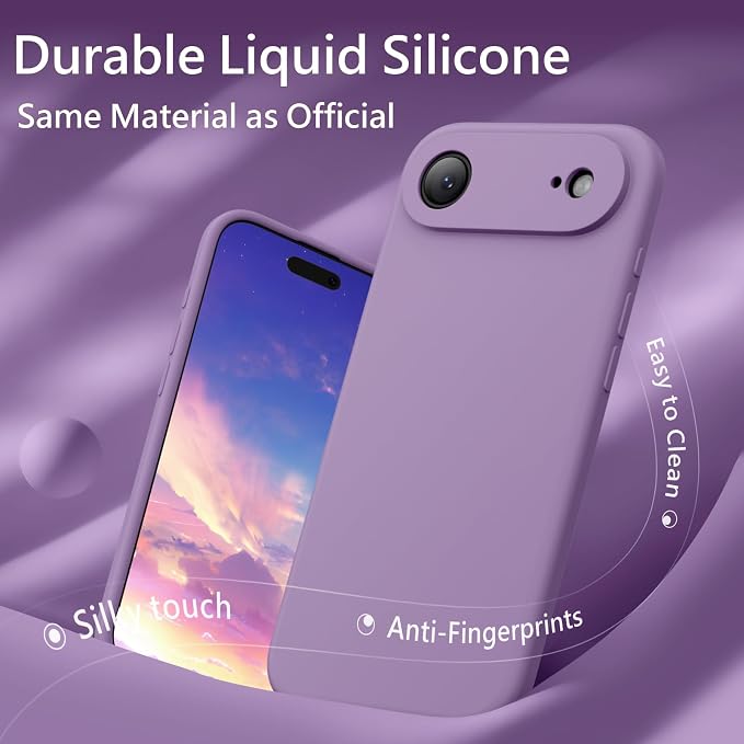 FireNova Magnetic for iPhone Air Case, Compatible with MagSafe, [Integrated Silicone Camera Control Button] [Camera Protection] Microfiber Lining Phone Case for iPhone 17 Air, 6.5", Light Purple