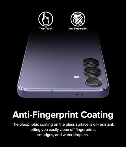 Ringke Camera Lens Frame Glass Compatible with Samsung Galaxy S24 Plus Camera Lens Protector 5G, Glass Covers and Aluminum Alloy Frames - Black