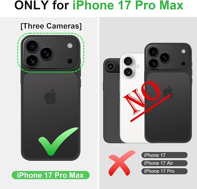 Korecase for iPhone 17 Pro Max Camera Lens Protector,Metal Aluminum Alloy Tempered Glass Cover Camera Screen Protetcor Accessories, Case Friendly for iPhone 17 ProMax 6.9" 2025 -Black