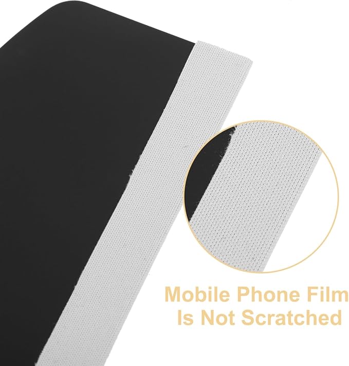 Housoutil Mobile Phone Film Scraper Card, Bubble Remover Curved Squeegee Tool with Cloth for Smooth Screen Protector Application