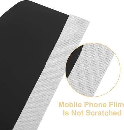 Housoutil Mobile Phone Film Scraper Card, Bubble Remover Curved Squeegee Tool with Cloth for Smooth Screen Protector Application