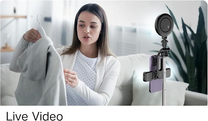 Selfie Stick Tripod for iPhone, 53" Phone Tripod with Detachable 8 LED Light, Bluetooth Remote, Stable Umbrella Base, Portable 4-in-1 Vlog Tripod for Live Stream Travel Photography, FORGERAY C13D