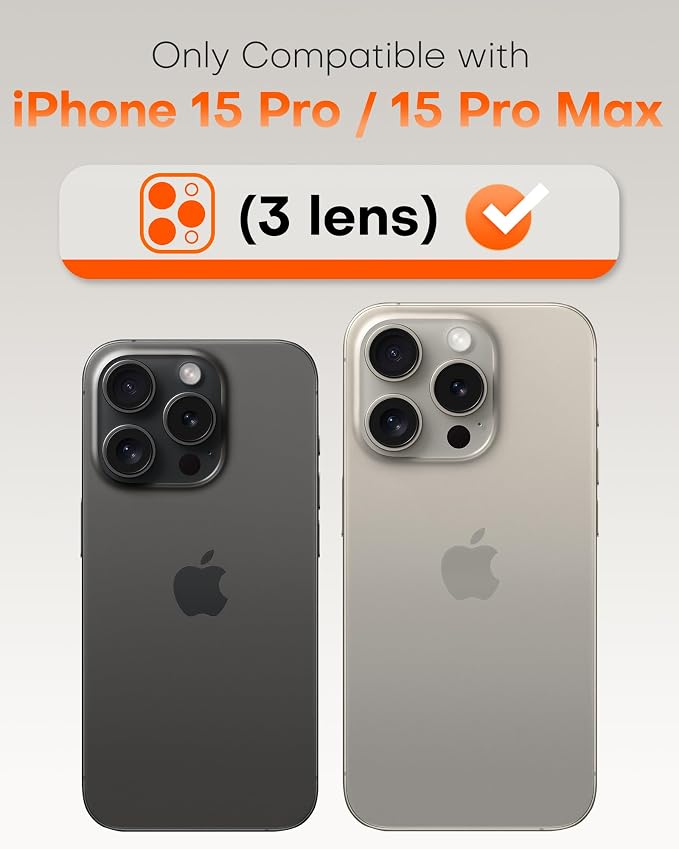TOCOL for iPhone 15 Pro Max Camera Lens Protector/iPhone 15 Pro Camera Lens Protector Tempered Glass HD Individual Scratch Resistant Cover Accessories Case Friendly 2 Pack（Purple）