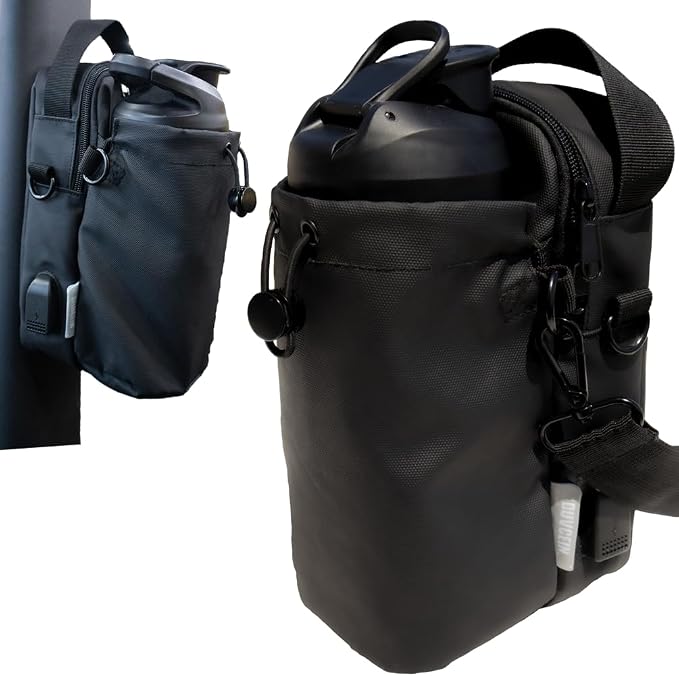 Magnetic Gym Sling Bag for Men & Women | Waterproof Travel Bag with Bottle Holder, USB Port, Adjustable Strap & Phone Pocket (MAX 50oz / 1.5L Bottle)