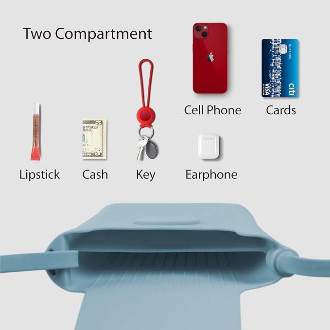 Bone Crossbody Phone Bubble Bag 1, Cell Phone Purse with Shock-Absorbing Design & Magnetic Closure, Adjustable Silicone Shoulder Lanyard Strap (Red)