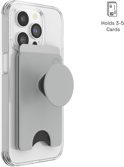 PopSockets Adhesive Phone Wallet and Card Holder with Grip - Tech Grey