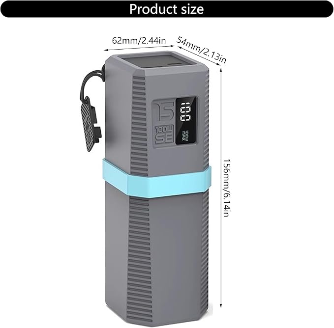QMQJIA Protective Case for Power Charging Adapter Scratch Proof Shock Proof Silicone Skin for Battery Pack Holder 156x54x62mm