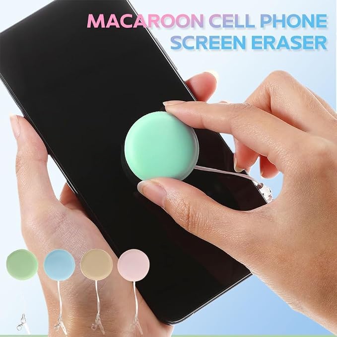 Macaron Phone Screen Cleaner, 2026 New Macaron Mobile Phone Screen Wipe, Portable Mobile Screen Cleaning Cloths Wiper Eye Glasses Cleaning Tools (4 Pcs)
